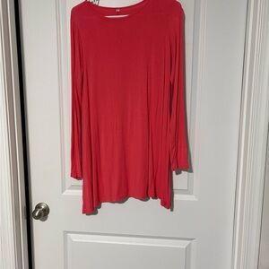 Women's Red Long Sleeve Top